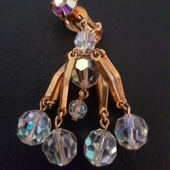 Antique Crystals Cover Gold Earrings - Picture 1 of 2