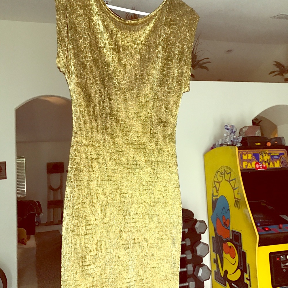 Slinky Gold boutique dress , M