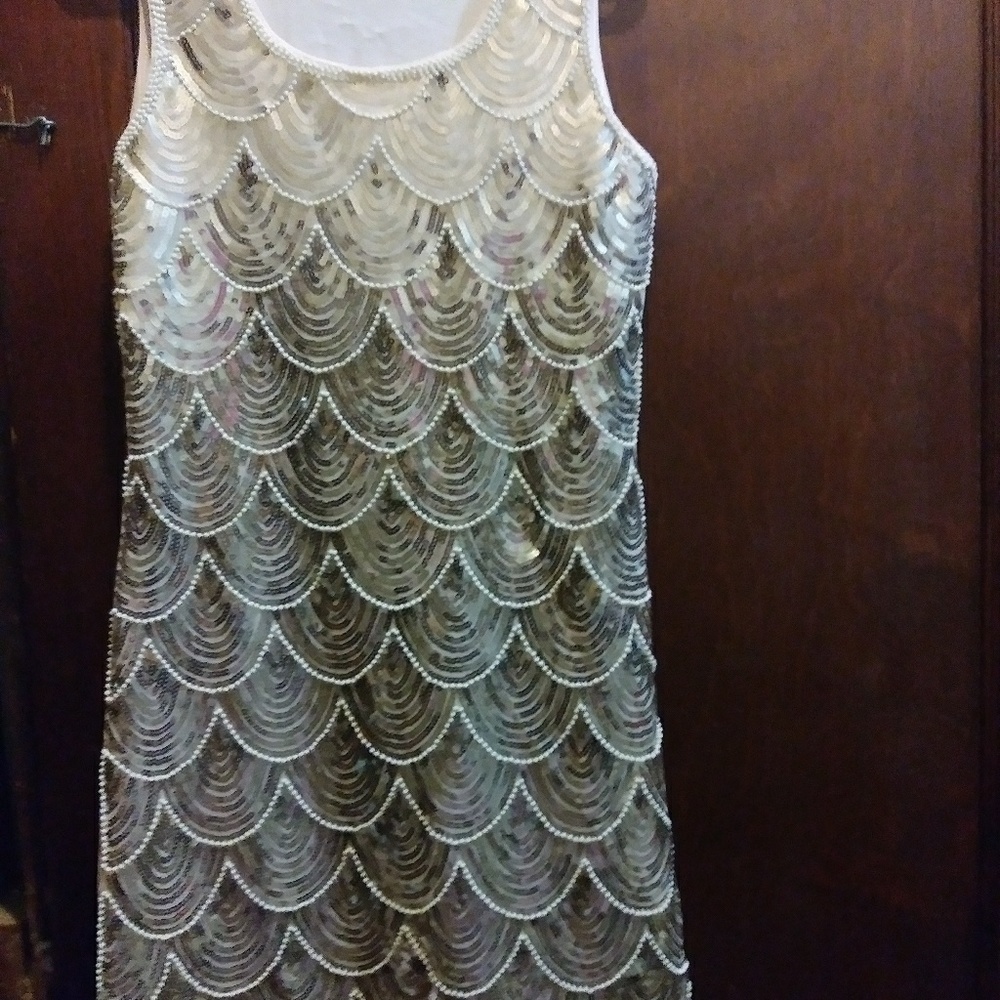 Full sequin front dress, Shear light back Ann kaci