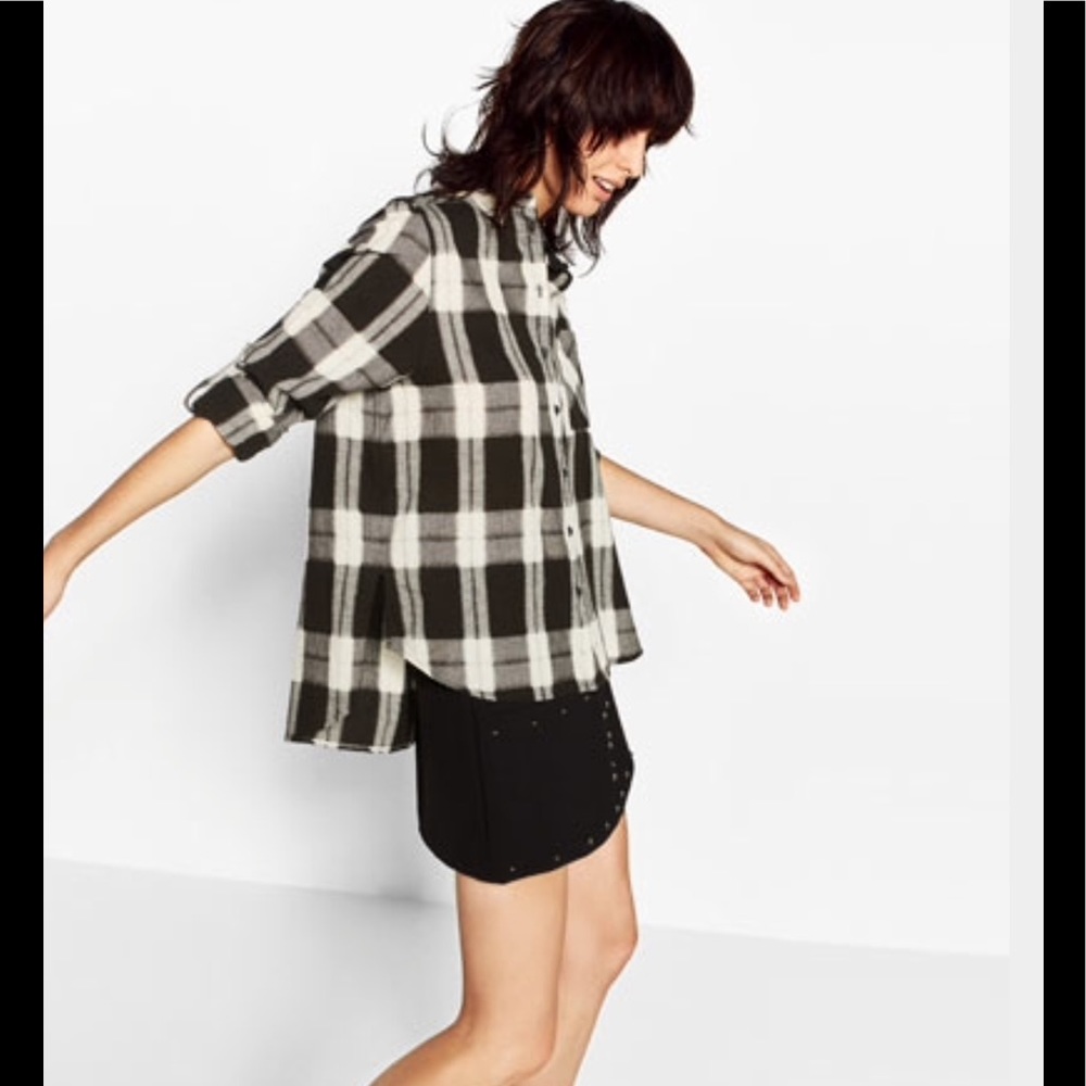 Zara plaid top