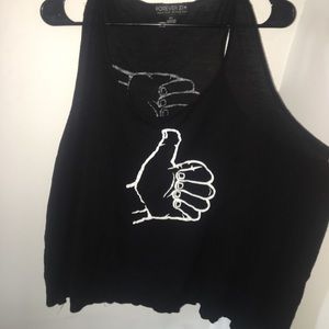 Black printed muscle tee