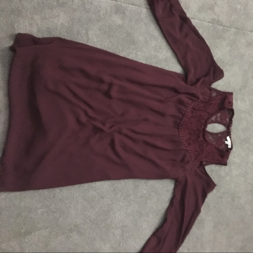 Off The Shoulder Maroon Dress