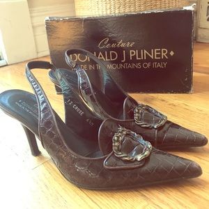 Donald J Pliner Brn 6.5 Cruse Sling Back WMs shoe