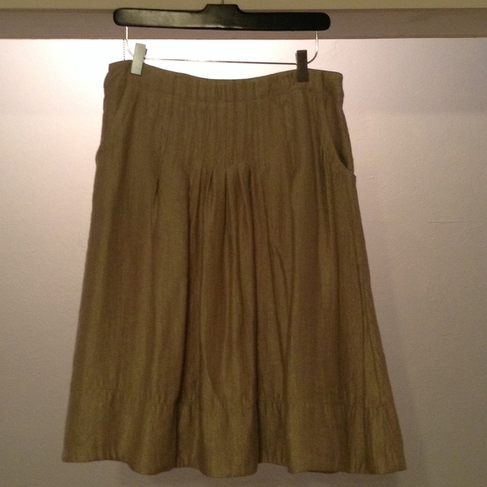 J.jill metallic a-line pleated skirt