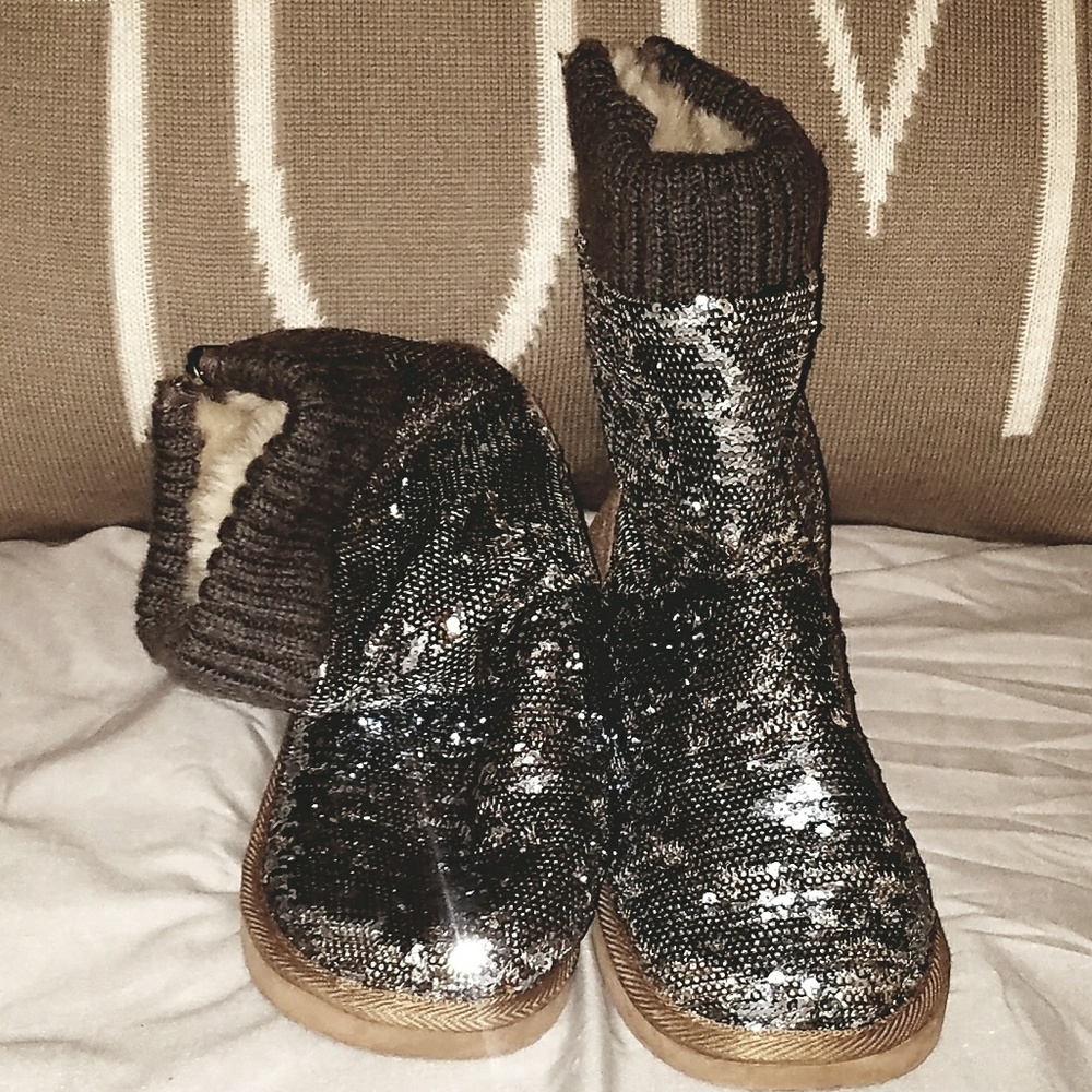Victoria's Secret PINK Blinged sequined Boots New