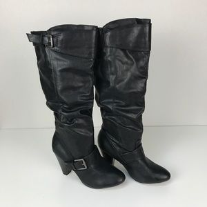 Rampage knee high black boots 8 1/2M