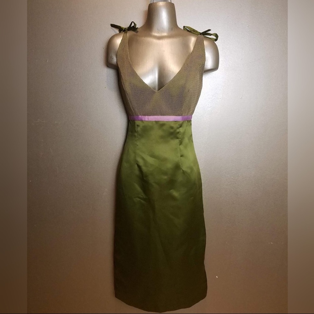 Olive green dress by Vassilios Art Collection