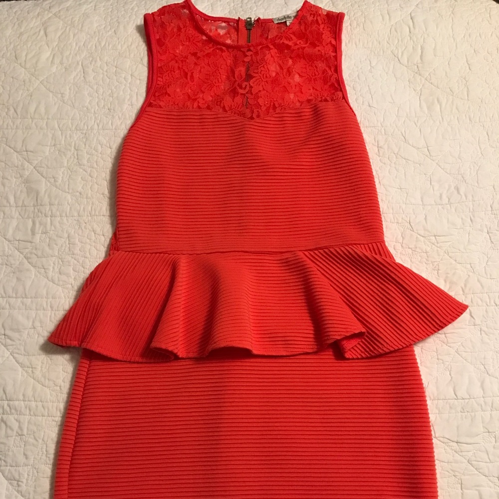 Salmon Peplum Dress
