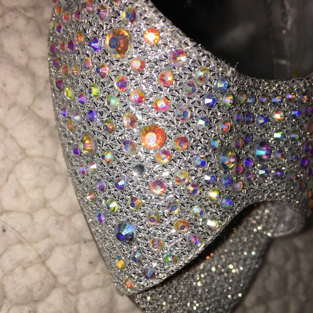 David's bridal rhinestone flats