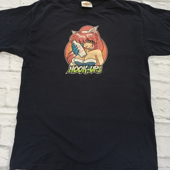 Rare Vintage Hook-ups T-Shirt from the 90s size L - Picture 2 of 6