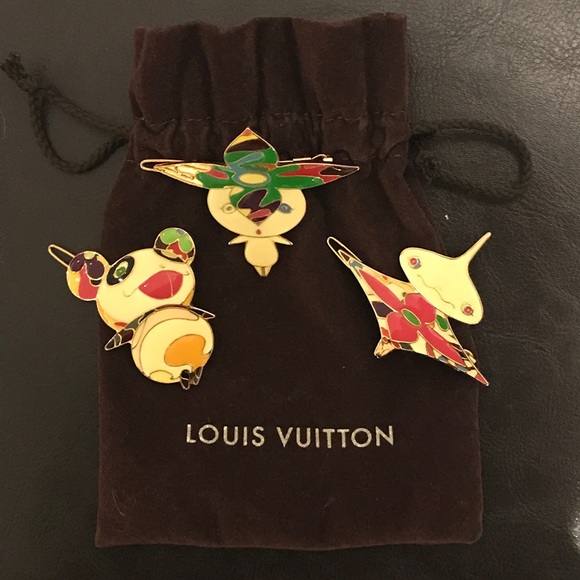Louis Vuitton Accessories - Louis Vuitton Takashi Murakami Set of 3 Hair Pins