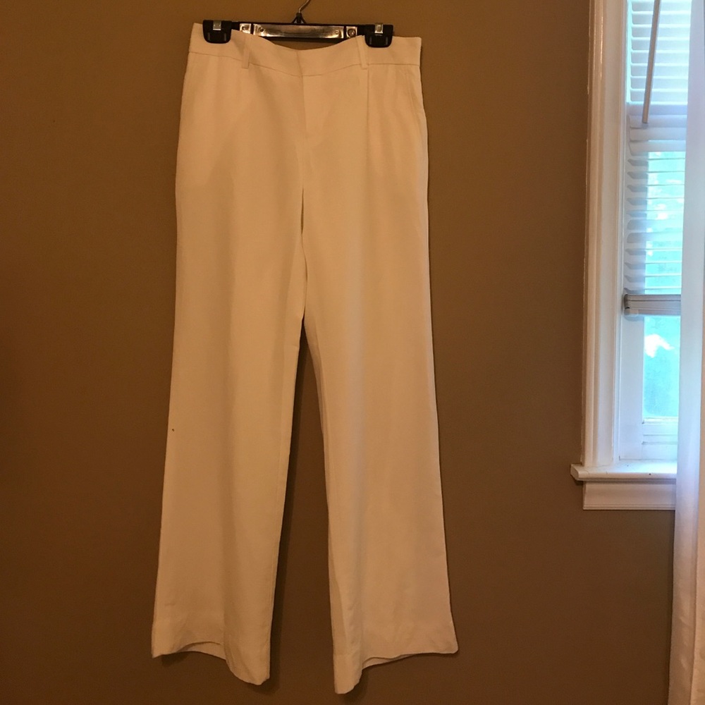 Banana republic white lined slacks