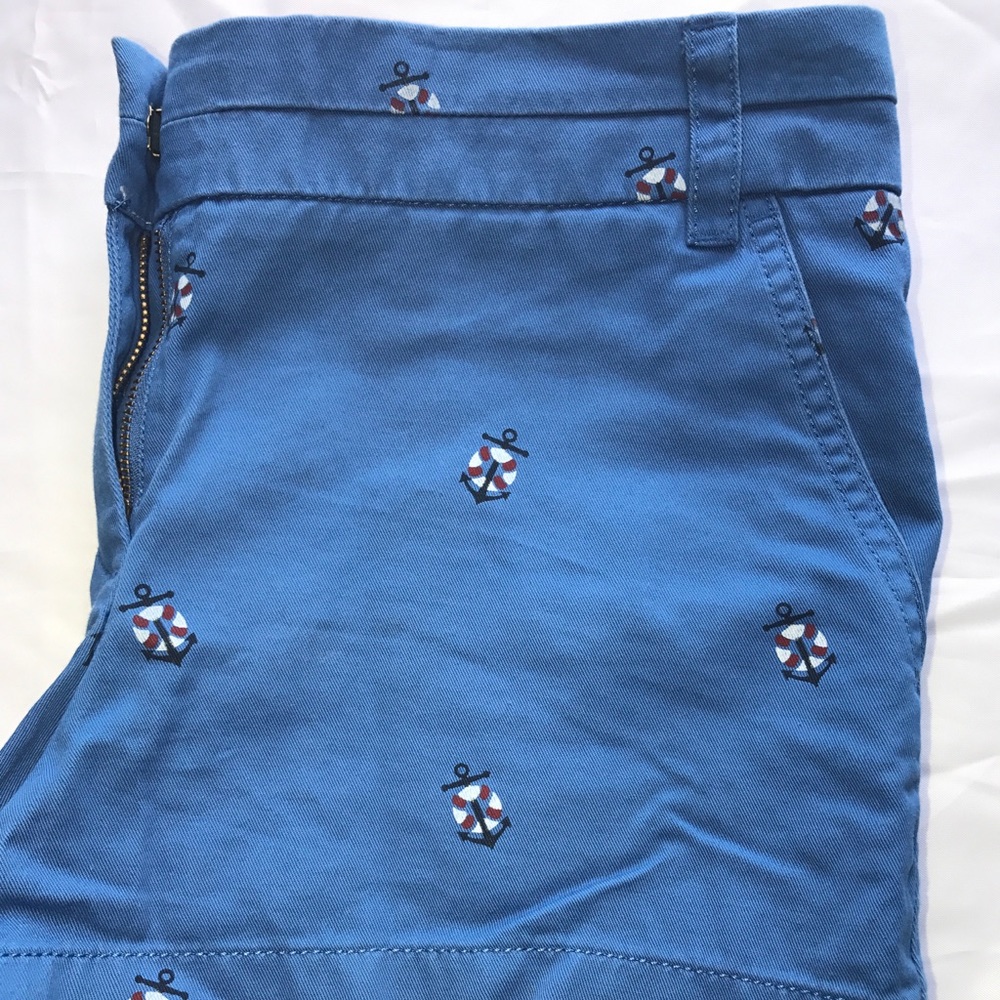 j.CREW blue Nautical  print chino shorts sIze 6