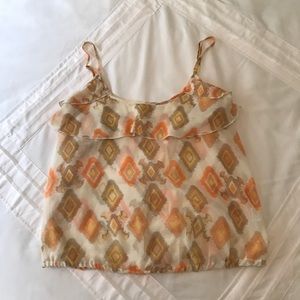 5 for $20 ✨ LIKE NEW Kirra Sheer Pattern Ruffle Tank