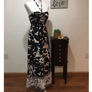 WHBM Silk floral maxi dress
