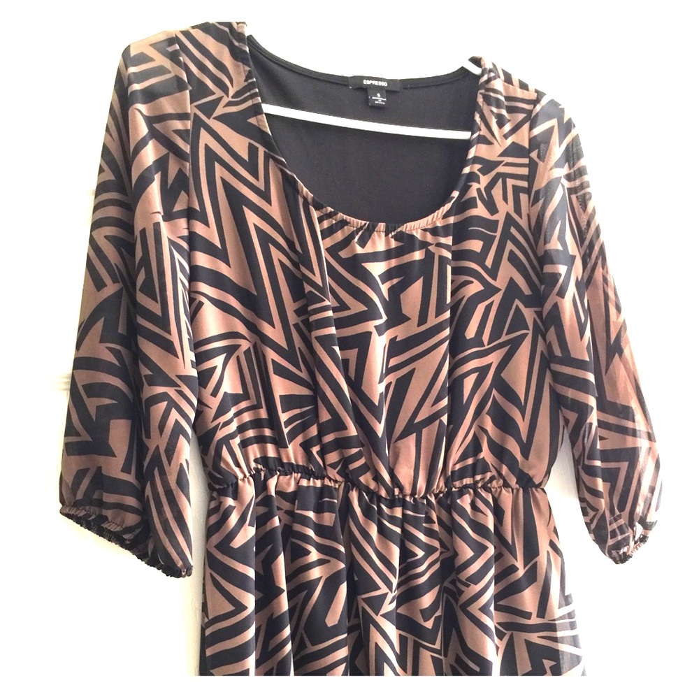 Trendy, tribal print, flowy dress