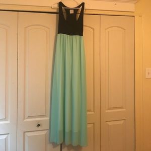 Mint and Black Maxi Dress