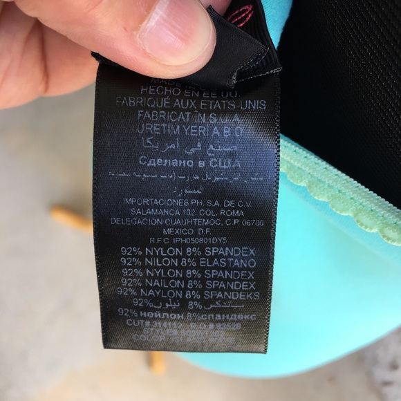 2b bebe sz M/L teal green tank top w/ scallop trim - Picture 5 of 5