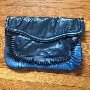 H & M blue faux leather envelop clutch