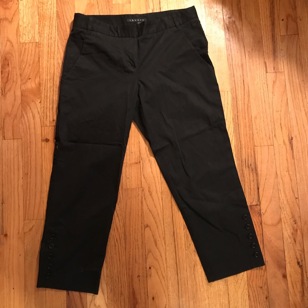 Theory Capri Pants With Button Detail