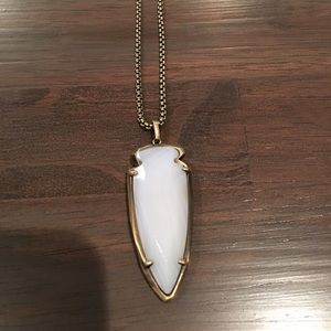 Kendra Necklace-- white and brass