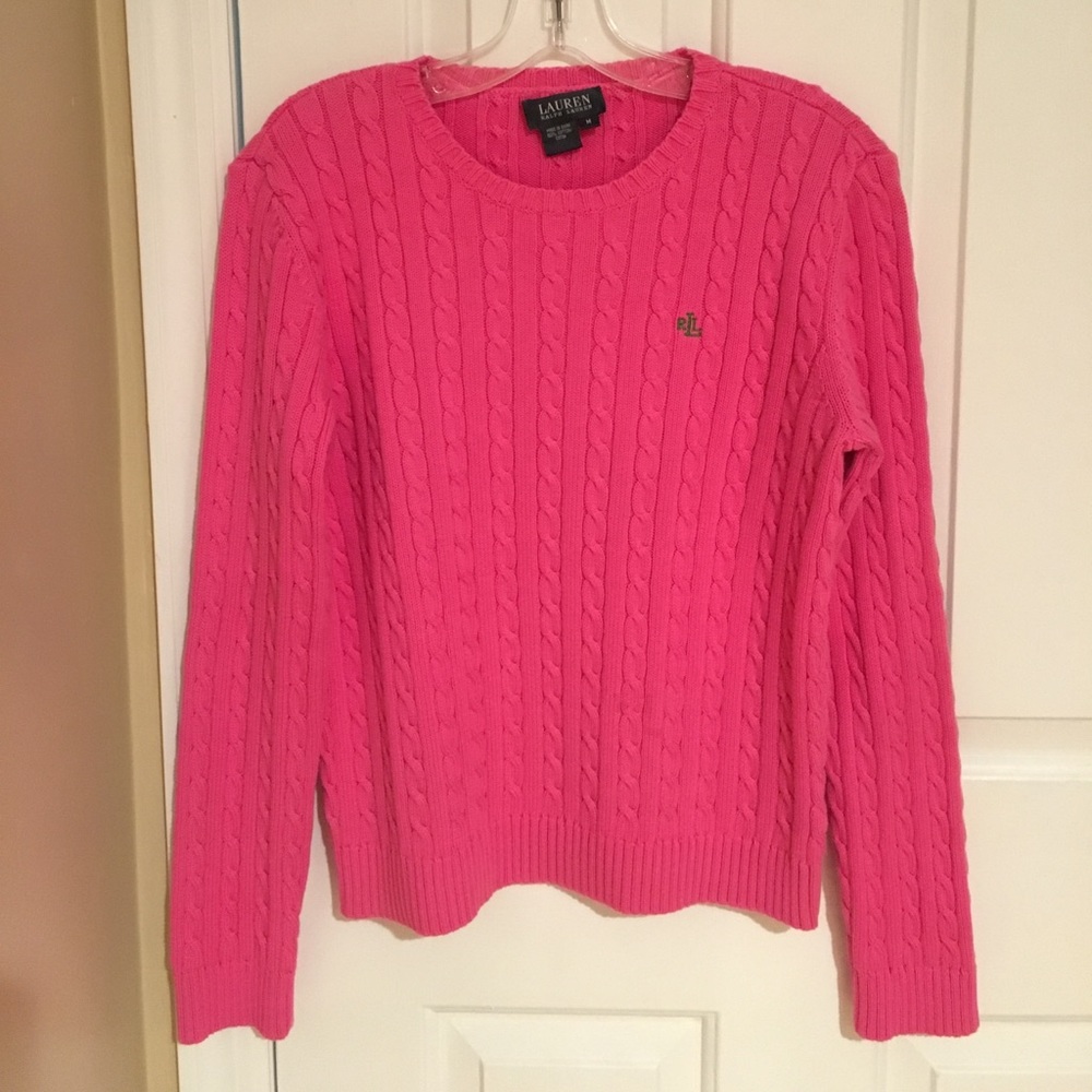 Pink Ralph Lauren Cable-Knit Sweater - M