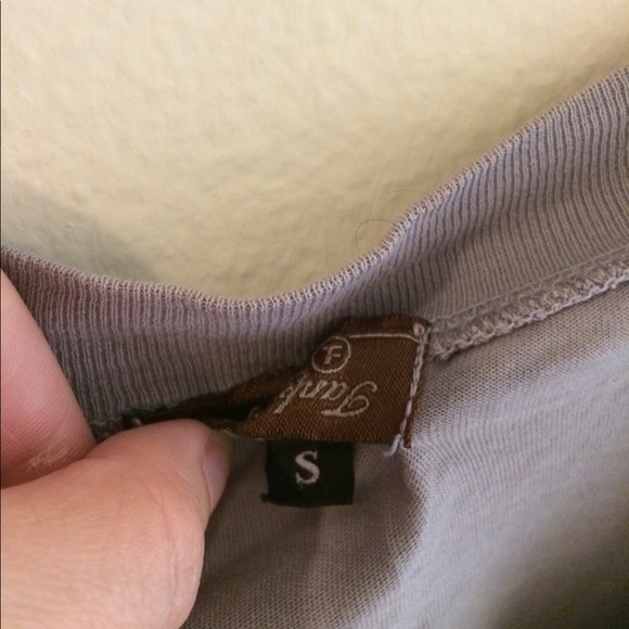 Gray slouchy crop top 3/4 sleeve TANKFARM top - Picture 2 of 6