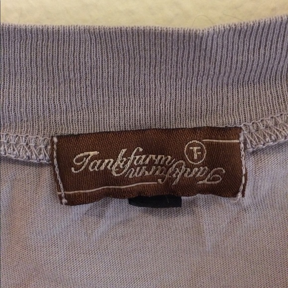 Gray slouchy crop top 3/4 sleeve TANKFARM top - Picture 3 of 6