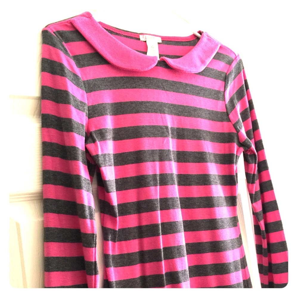 Trendy, striped sweater dress