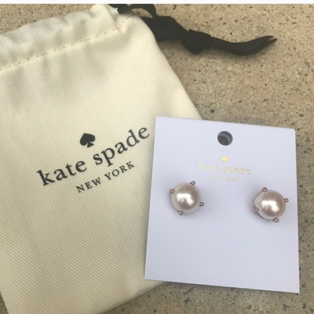 Kate Spade rose gold pearl studs