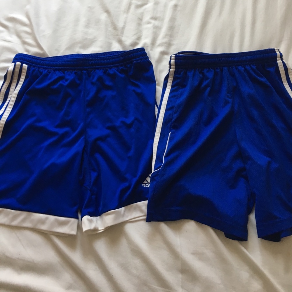 blue adidas soccer shorts