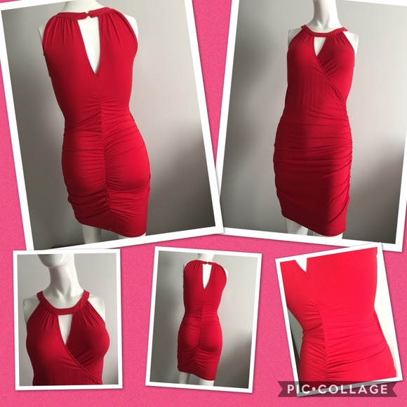 🔥RED RUCHED DRESS🌹 - Picture 2 of 6