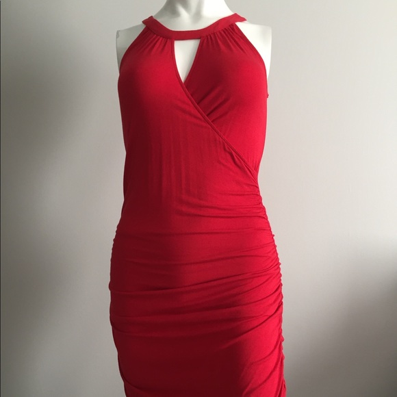 🔥RED RUCHED DRESS🌹 - Picture 1 of 6