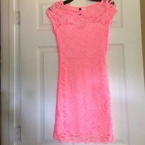 Sexy hot pink lace dress. H&M. Size 4
