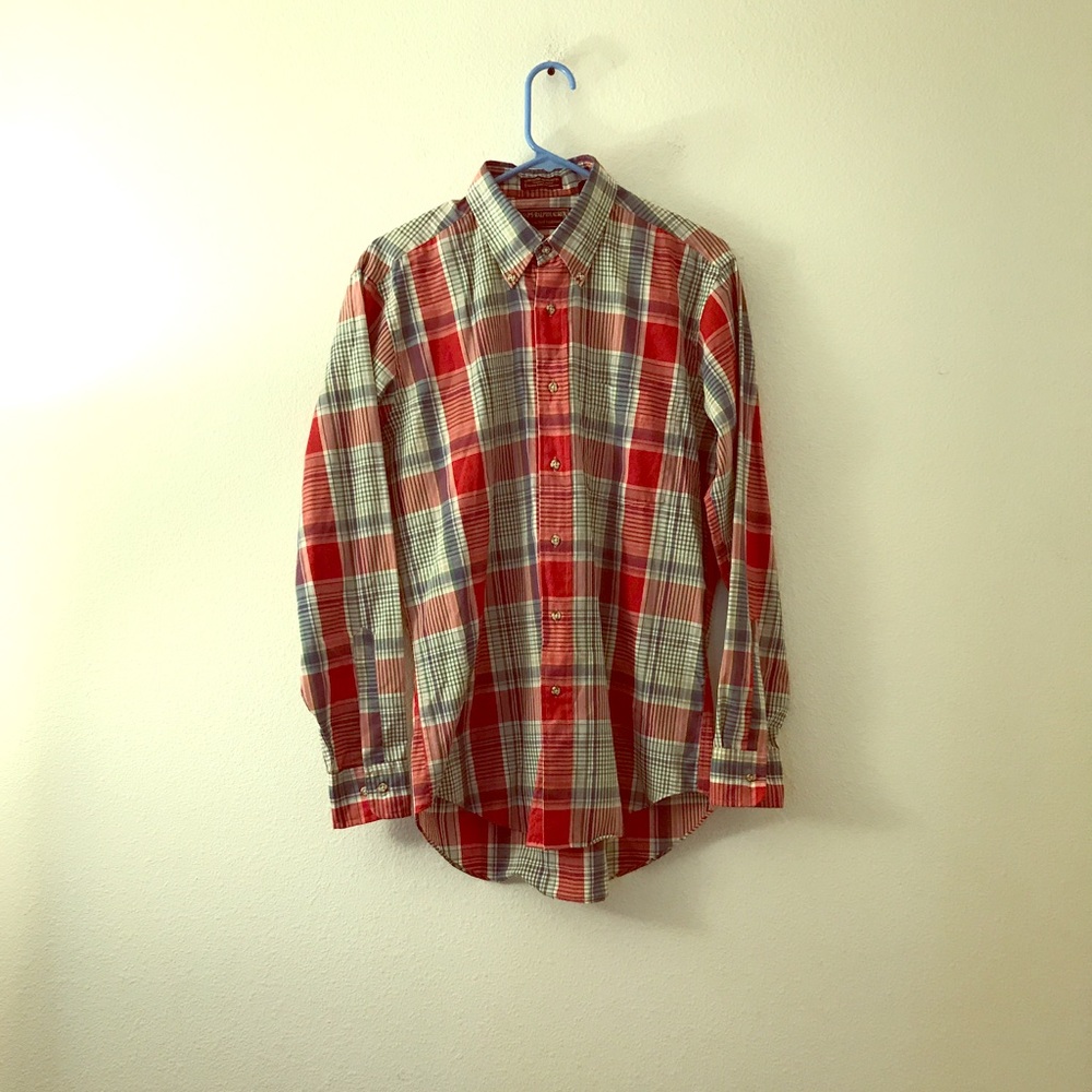 Chaps Ralph Lauren Plaid Button Front Shirt M