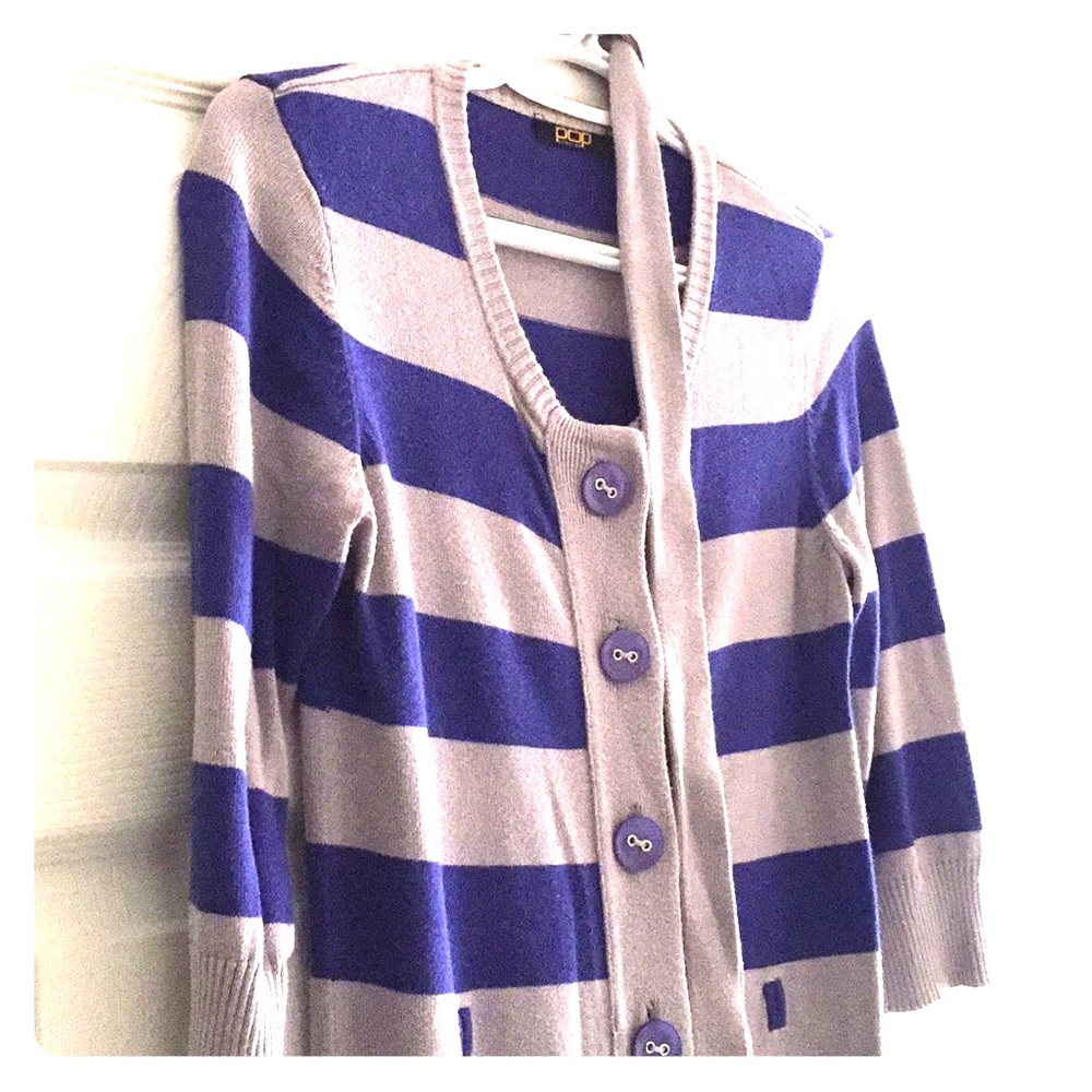 Long, striped cardigan