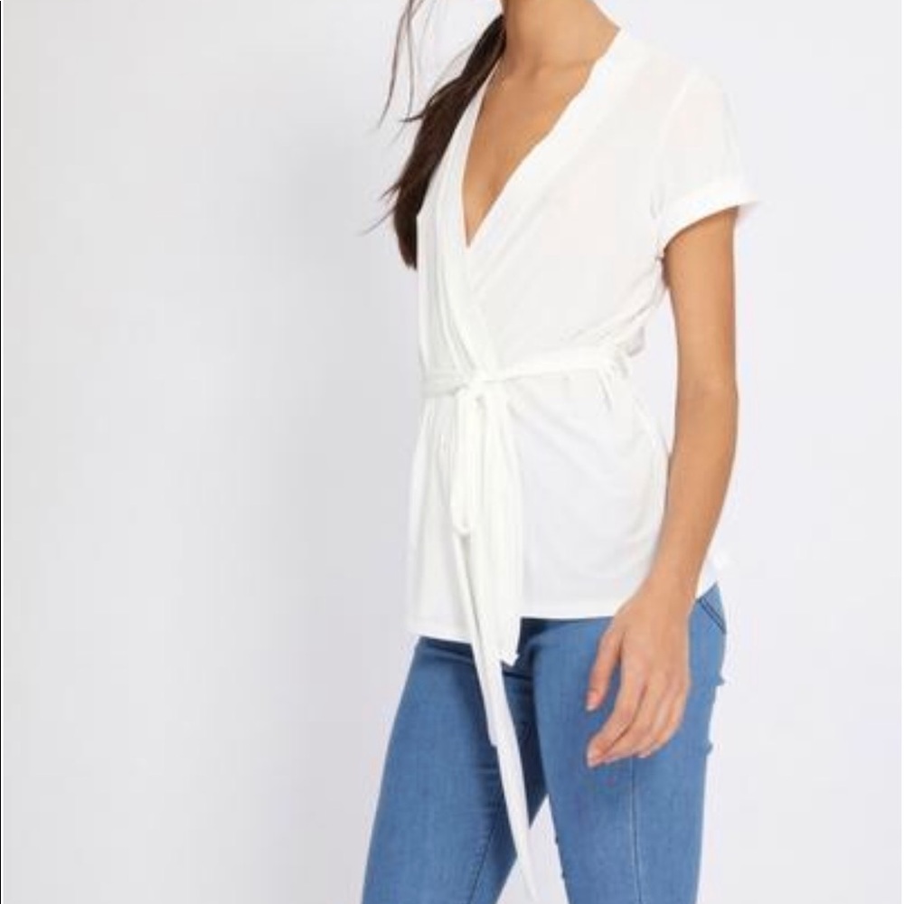 Cream belted shirt