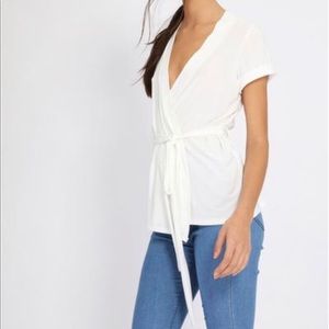 Cream belted shirt