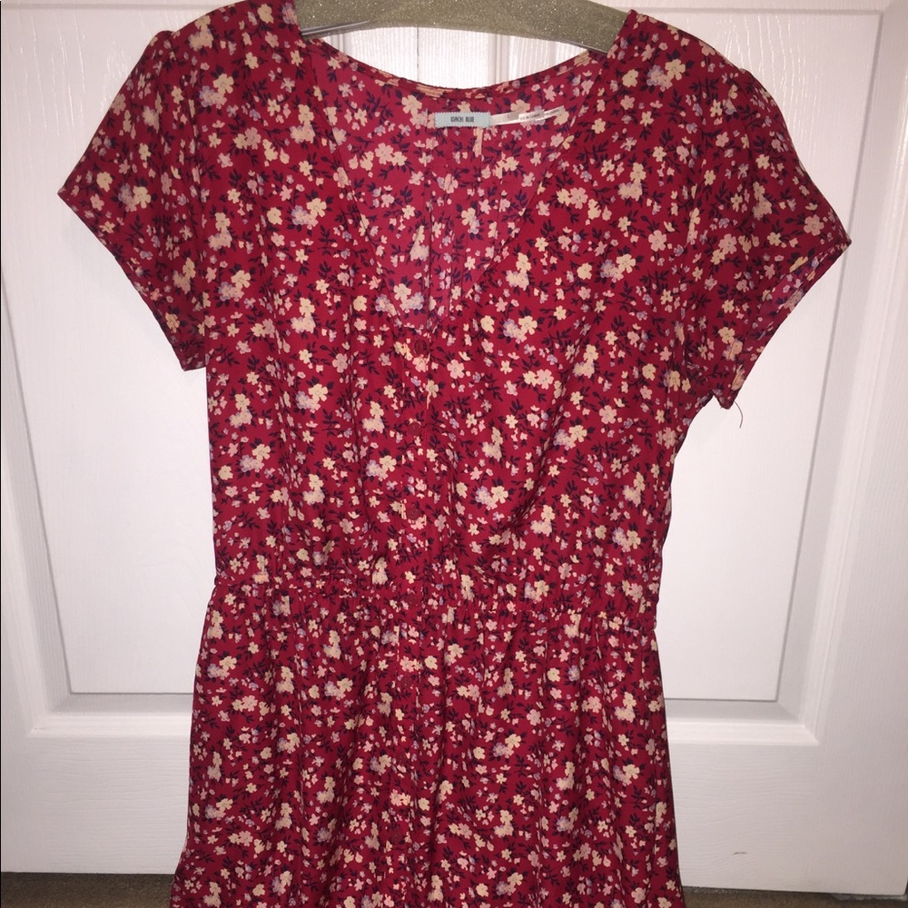 Red floral dress from Urban Outfitters