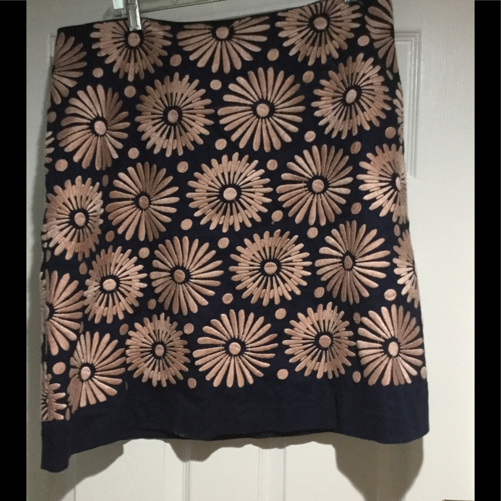 Navy and peach Boden skirt