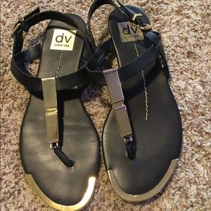 Good used condition black DV sandals