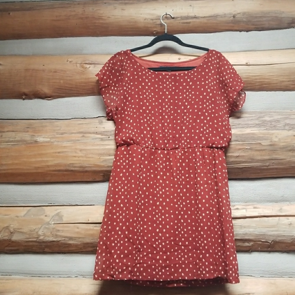 XXI Orange polka dotted dress sz m