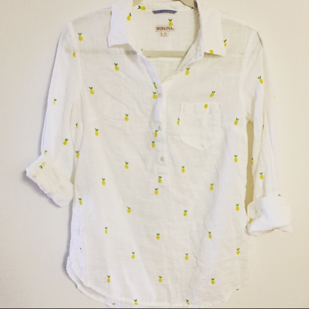 Merona Pineapple Collared atop