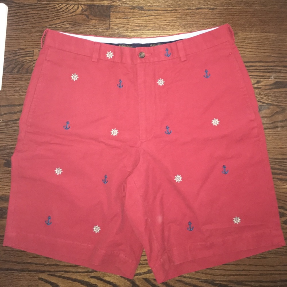 Brooks brothers red embroidered shorts