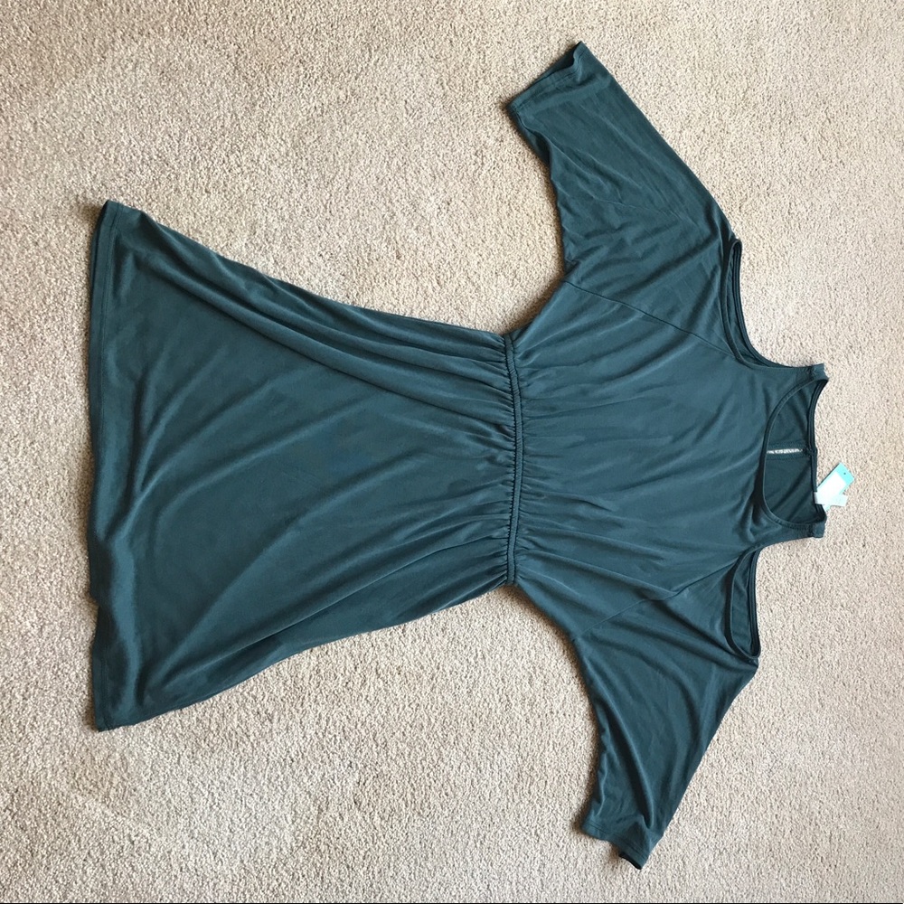 Chenille cold shoulder knit dress