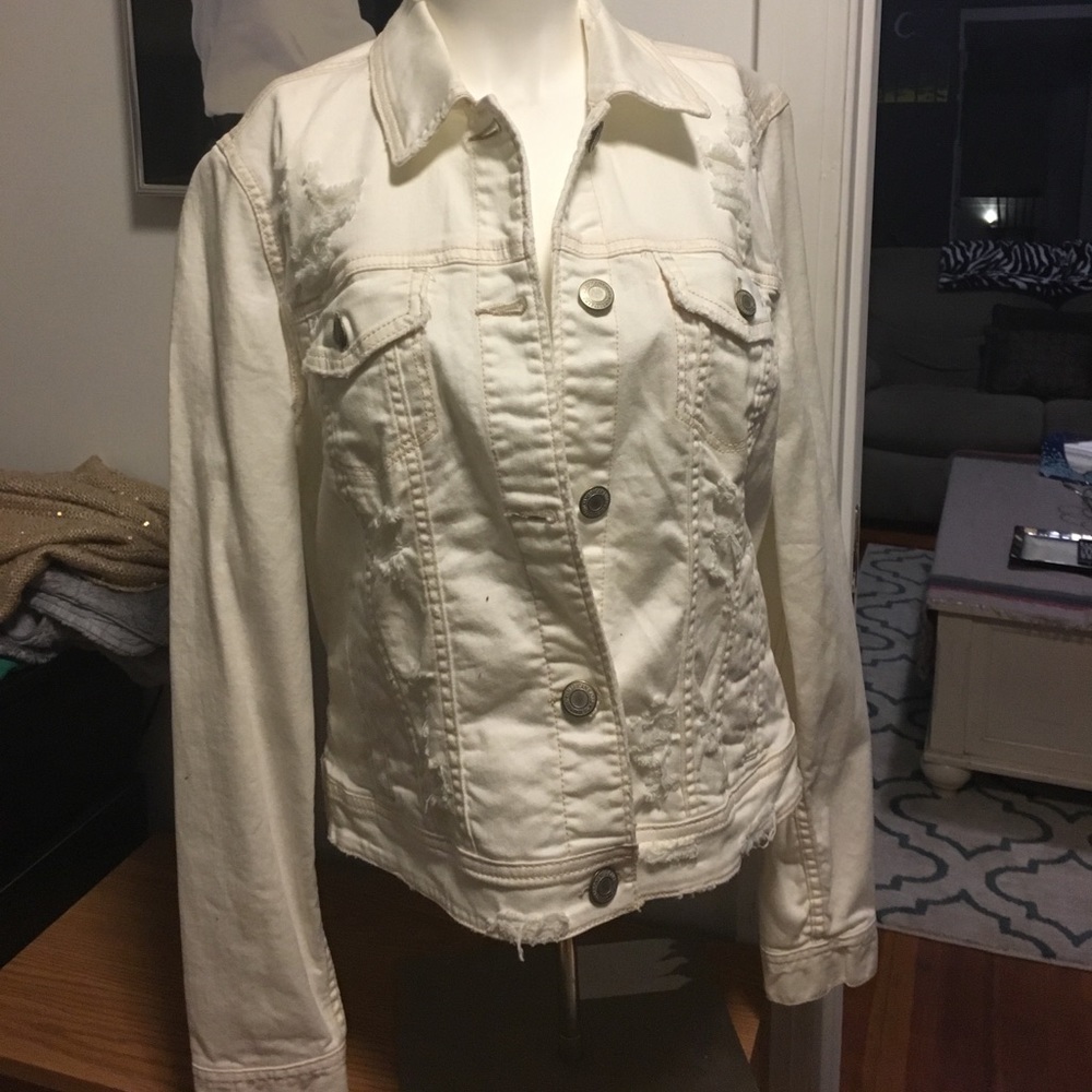 NWT white American eagle jean jacket