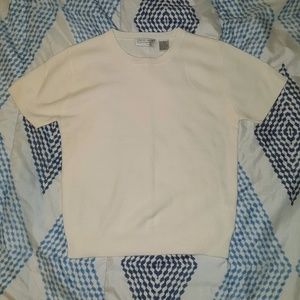 Cream colored short sleeve sweater