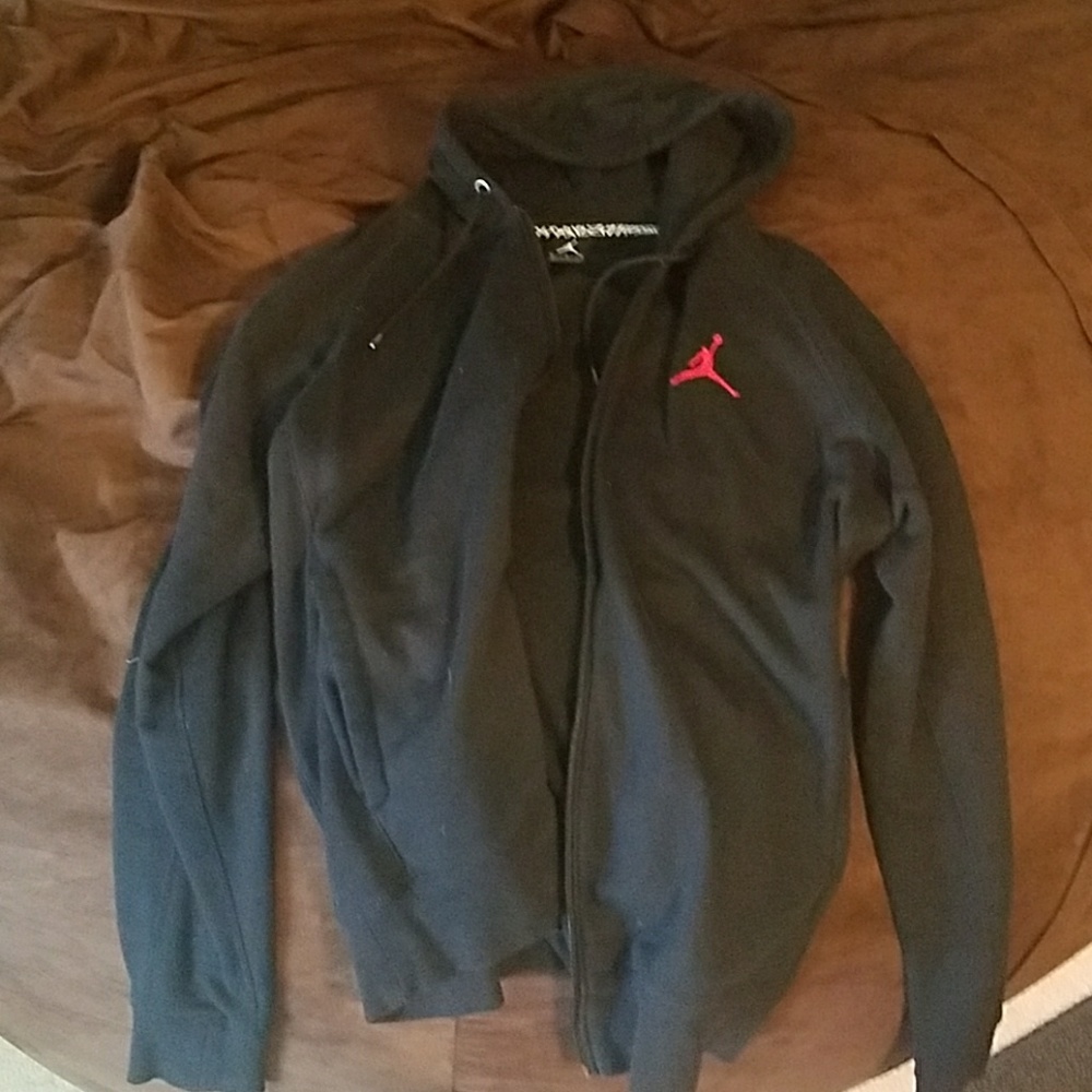 Black jordan zip on hoodie