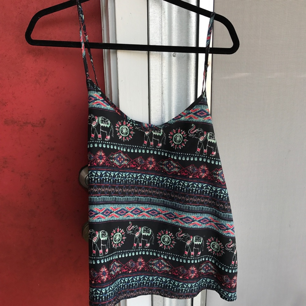 hollister elephant/tribal print tank