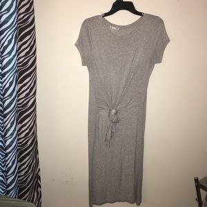 Gray High-Low Knot Shirt